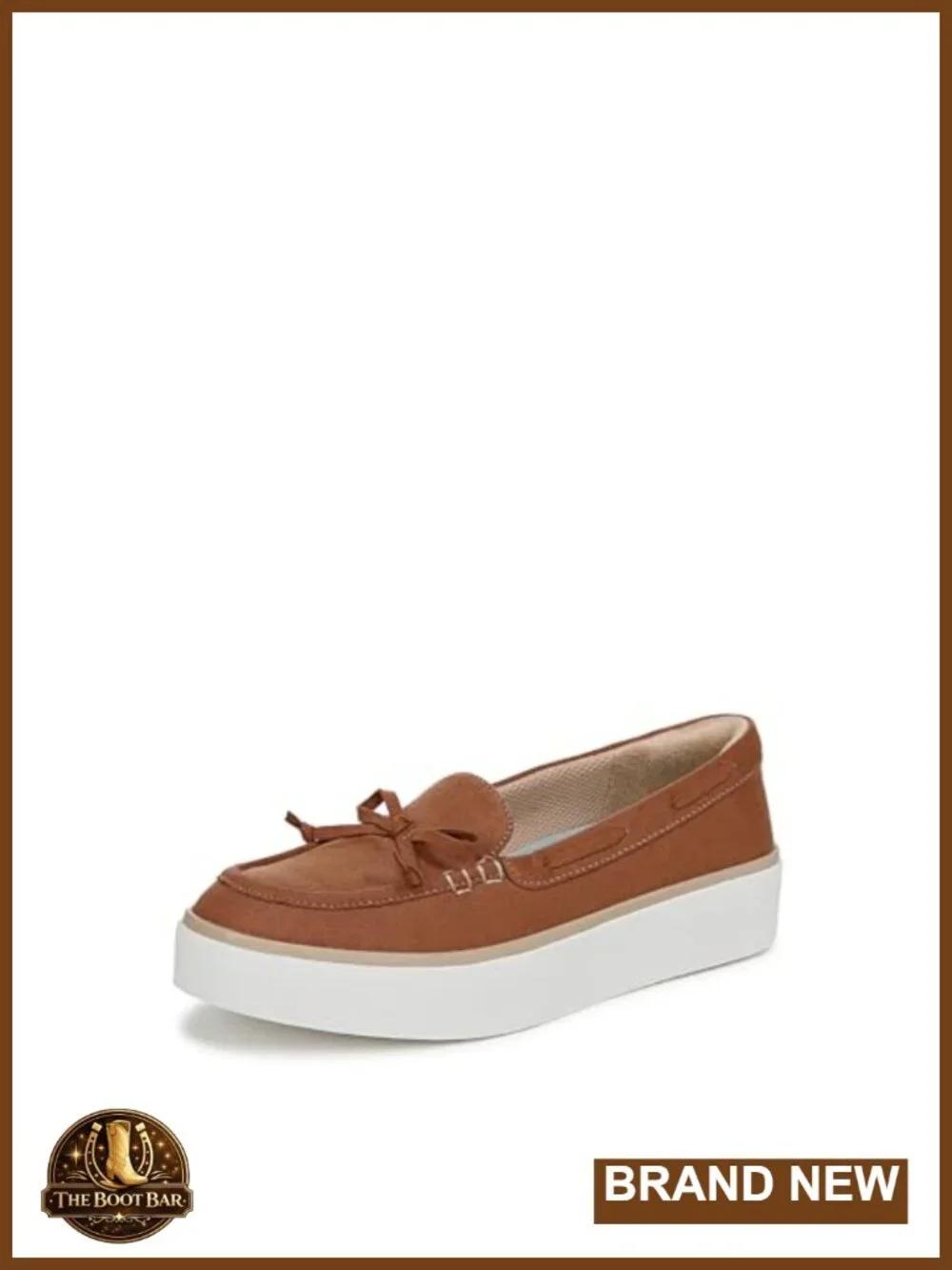 Slip On Boat Shoe with Bow Detail Platform Sole